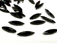 Swarovski Crystals, Jet unfoiled Marquise Navette, 11x3mm (4200)