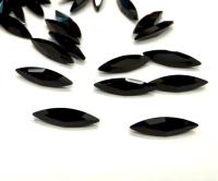 Swarovski Crystals, Jet unfoiled Marquise Navette, 11x3mm (4200)