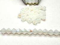 4mm White Alabaster Swarovski Bicone Beads, 1X Aurore Boreale