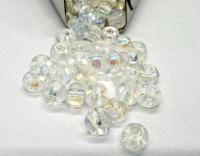 6/0 Charlotte Cut Glass Beads, Patina Chalk White Aurore Boreale, Jewelry Supply
