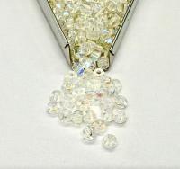6/0 Charlotte Cut Glass Beads, Patina Chalk White Aurore Boreale, Jewelry Supply