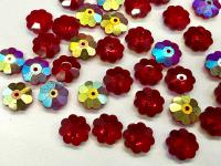 8mm Swarovski Siam Aurore Boreale Flower Sew-on Stone