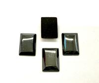 Vintage Czech Crystal Rectangle Stones, Faceted Dome Back (14x10 mm)