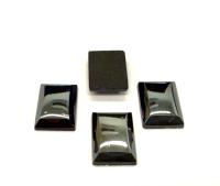 Vintage Czech Crystal Rectangle Stones, Faceted Dome Back (14x10 mm)