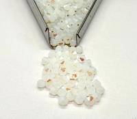 4mm White Alabaster Swarovski Bicone Beads, 1X Aurore Boreale