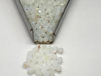 4mm White Alabaster Swarovski Bicone Beads, 1X Aurore Boreale