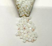 4mm White Alabaster Swarovski Bicone Beads, 1X Aurore Boreale