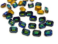 Vintage Swarovski Crystal Rhinestones, 8x6mm Octagon Bermuda Blue (4600)