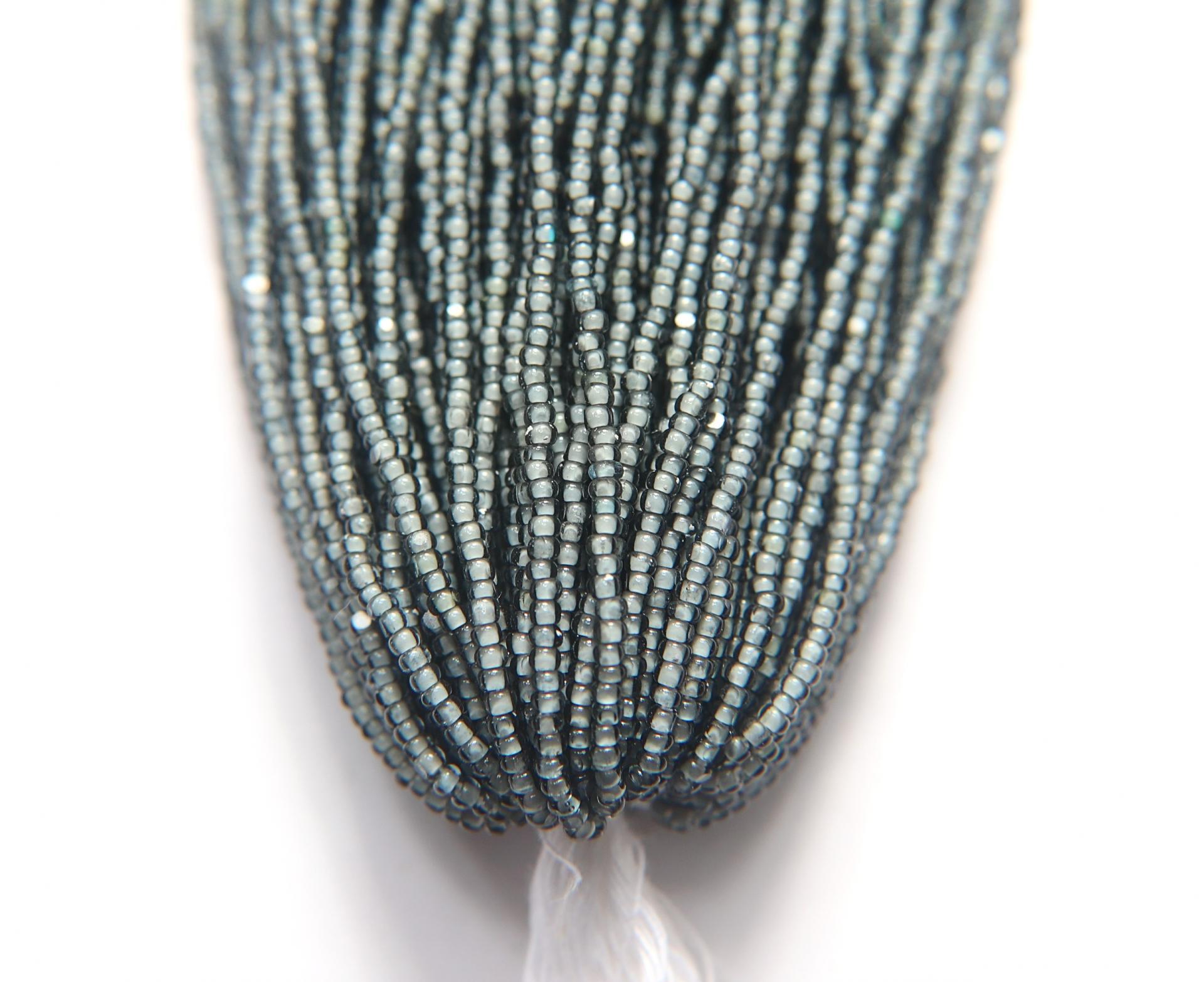 11/0 Hanks Charlotte Cut Beads Black Diamond Off White Lined 1/5/25/50/100 Hanks PREMIUM SEED BEADS, Native Supplies