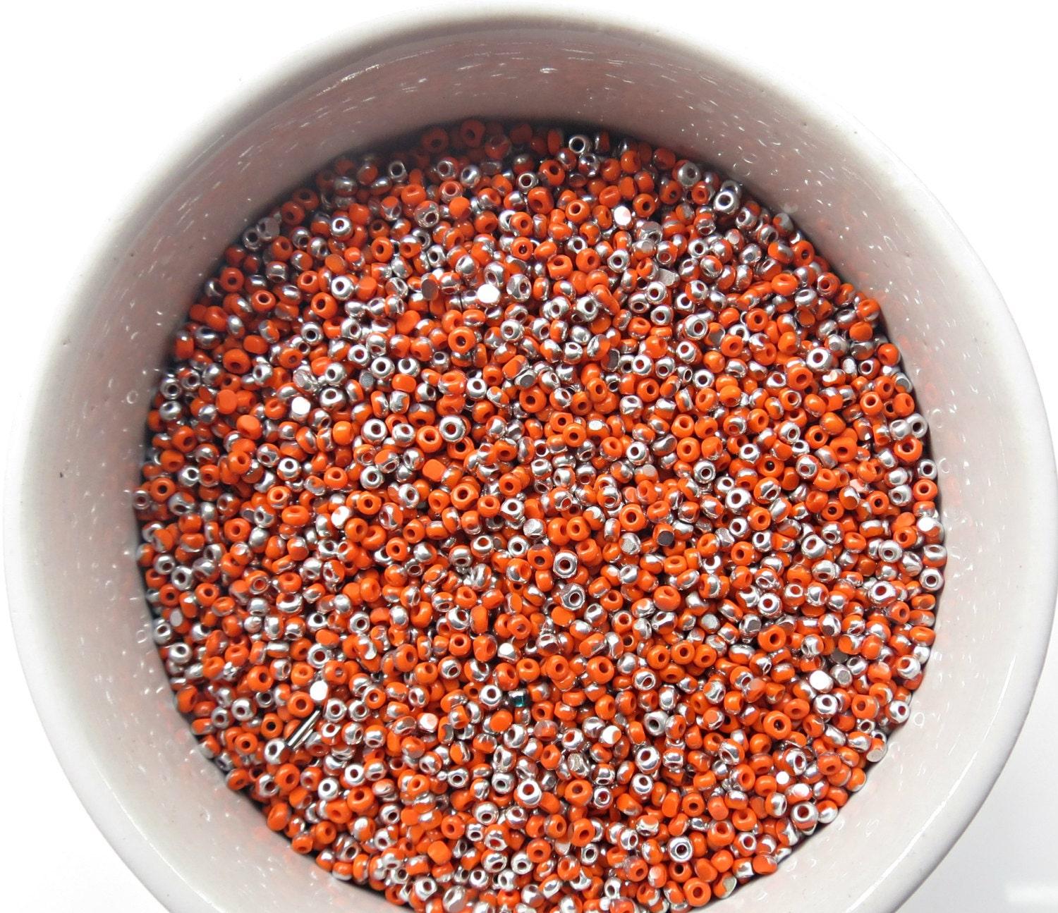 11/0 Charlotte true Cut Beads Patina Opaque Orange Silver 10/20/50/250/500 Grams