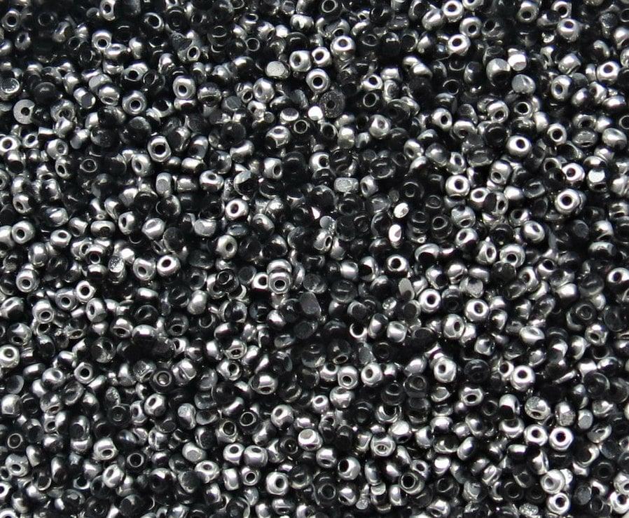 11/0 Charlotte true Cut Beads Patina Black Silver 10/20/50/250/500 Grams
