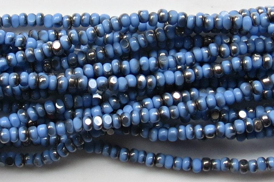 11/0 Charlotte true Cut Beads 2 MM Light Patina Light Sapphire Opaque Gun Metal 10/20/50/250/500 Grams vintage findings, embroidery material
