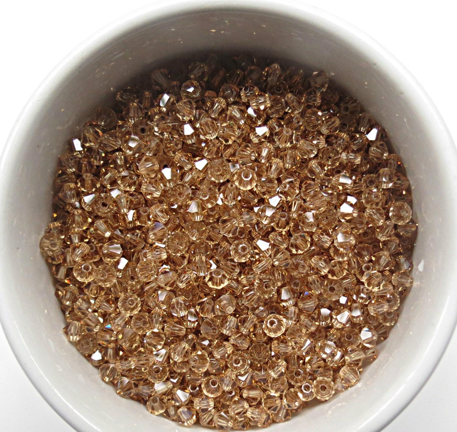 4mm Light Colorado Topaz Swarovski Bicone Beads 72/144/432/1000 Pieces jewelry supplies, embroidery materials, craft supplies
