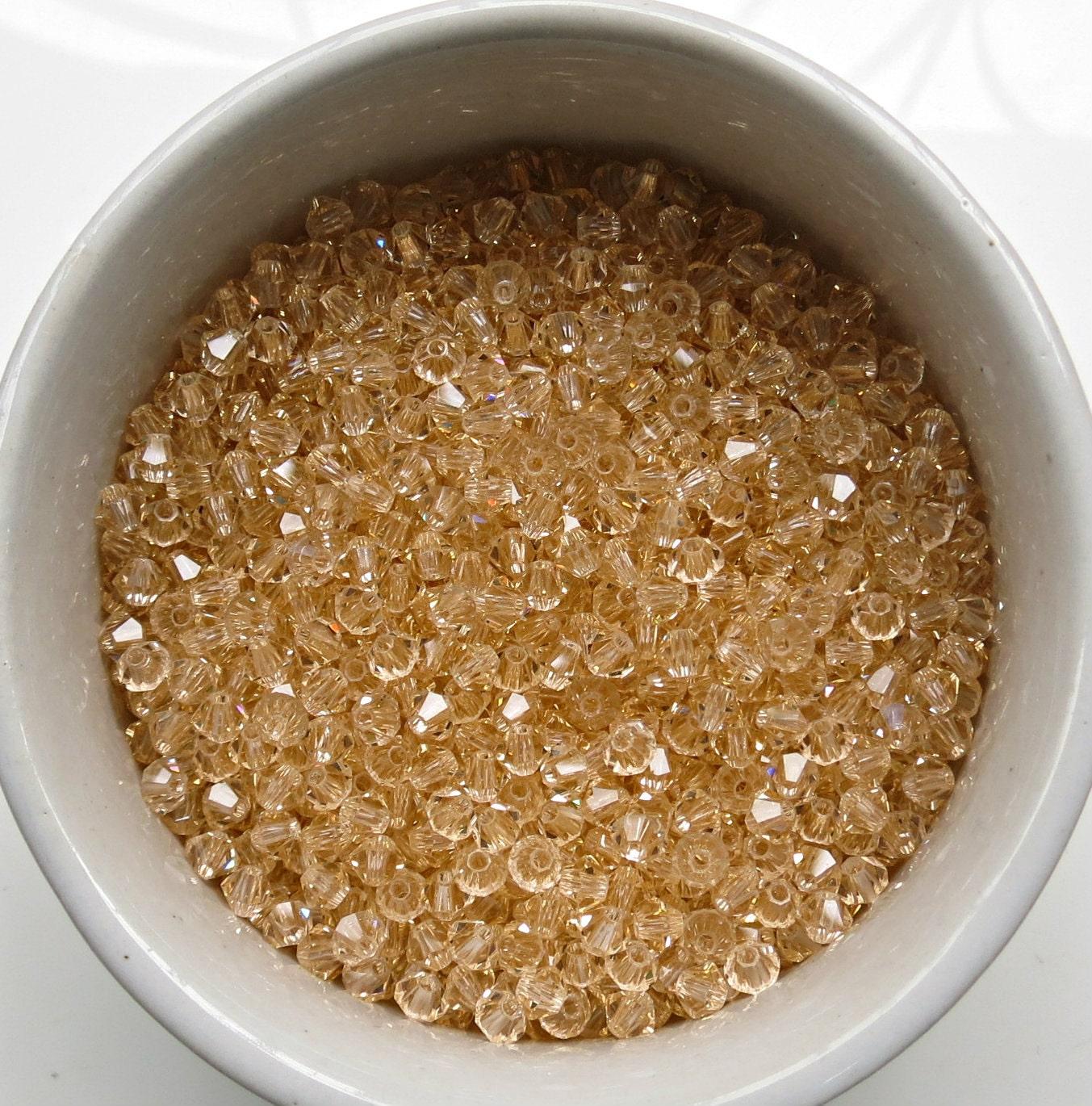 3mm Light Peach Swarovski Bicone beads 36/72/144/432/720 Pieces embroidery materials, jewelry making, wedding decorations, rare craft supply