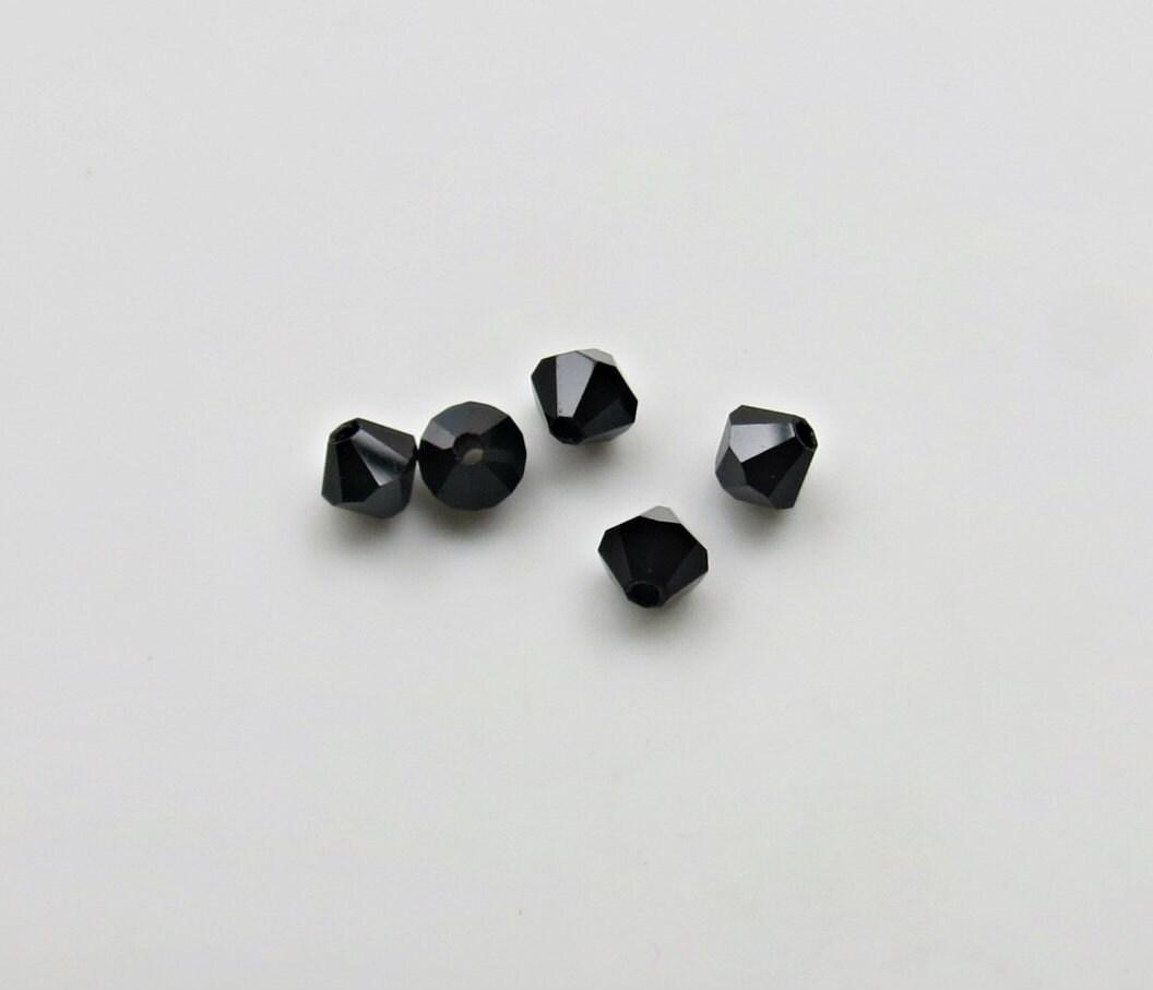 4/5mm Jet Black Swarovski Bicone 12/36/72/144/432/720 Pieces (280) Jewelry making beads, embroidery materials, crystal black