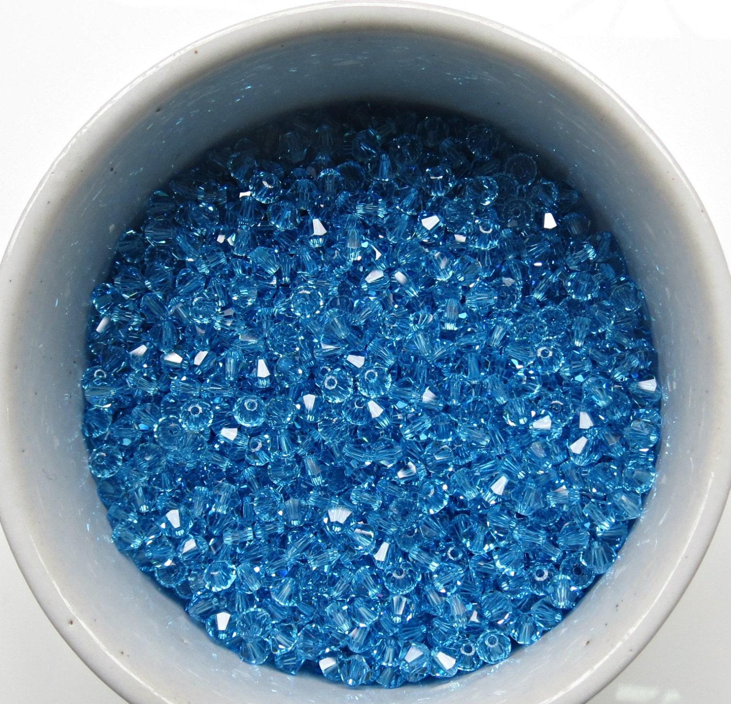 4mm Aquamarine Swarovski Bicone beads 36/72/144/432/720 Pieces (202) jewelry making, couture embroidery, embellishments beading, vintage