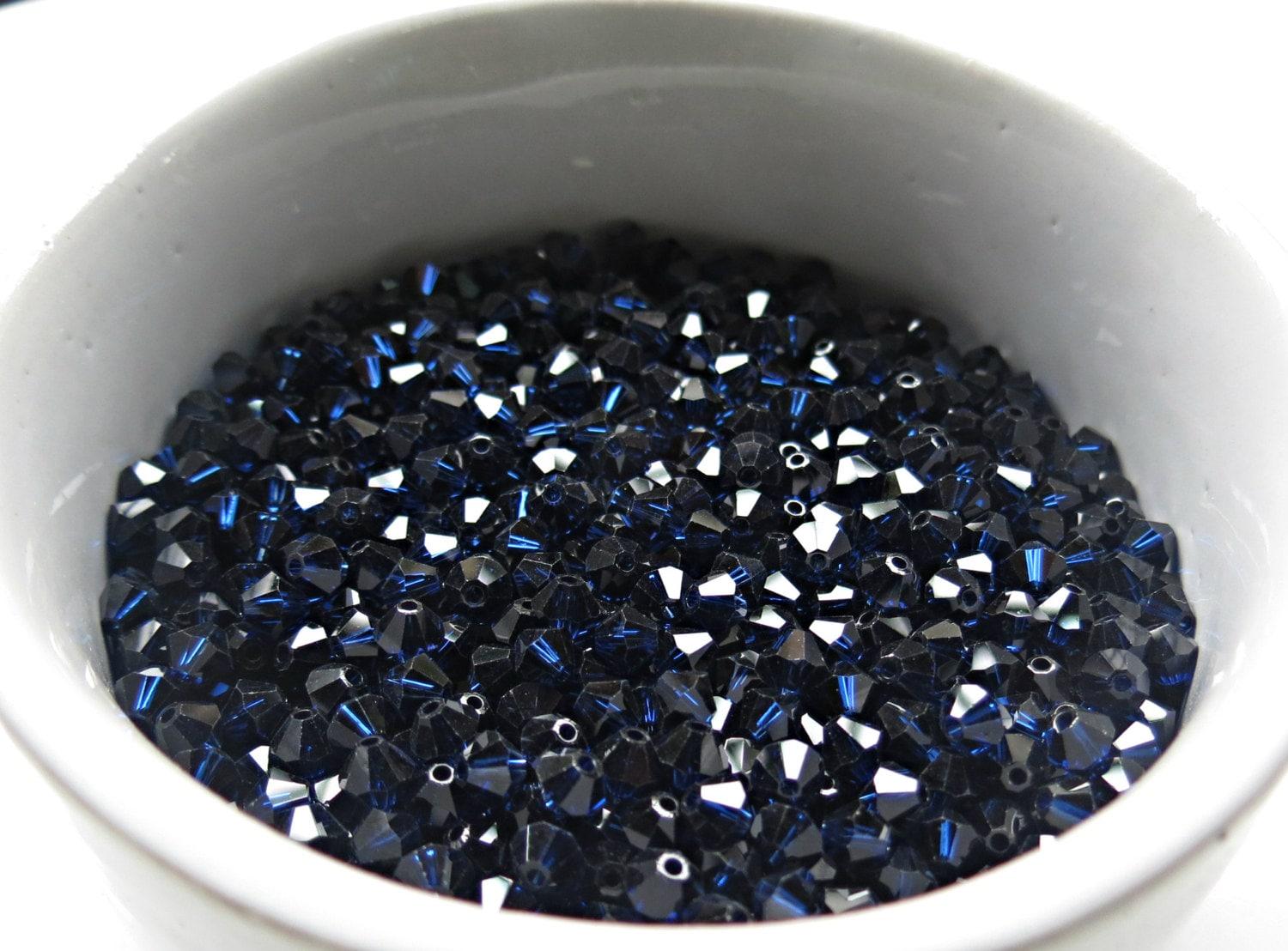 4/5MM Dark Indigo Swarovski Bicone Beads 12/36/72/144/432/720 Pieces (515) jewelry making, craft supplies, embroidery materials, rare beads