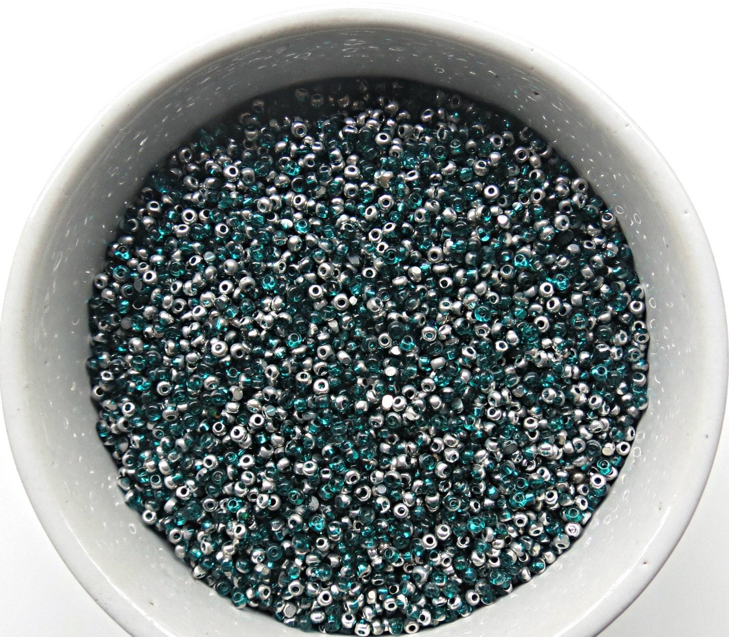 11/0 Charlotte true Cut Beads Patina Transparent Teal Silver 10/20/50/250/500 Grams 1300 Pieces