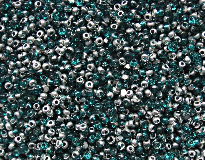 11/0 Charlotte true Cut Beads Patina Transparent Teal Silver 10/20/50/250/500 Grams 1300 Pieces