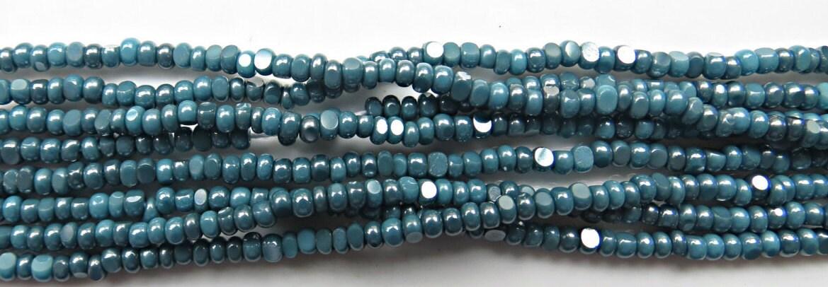 11/0 Charlotte true Cut Beads Ionized Turquoise Opaque 10/20/50/250/500 Grams embroidery materials, jewelry making, vintage beads, rare