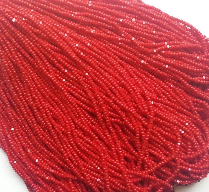 13/0 Hanks Charlotte Cut Beads 93210 Opaque Cherry Red 1/5/25/50/100 Hanks glass beads, jewelry supply, findings, NATIVE BEADS SUPPLY