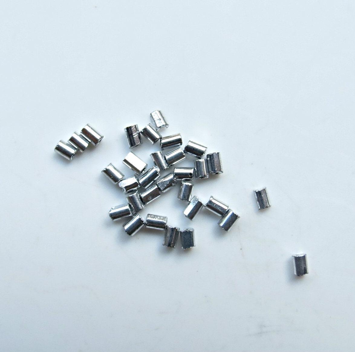 True Cuts Size 1 (2x2mm) Bugle Beads 5/10/20/50/250/500 Grams Metallic Aluminum Silver Preciosa Ornella loose tube beads, embroidery