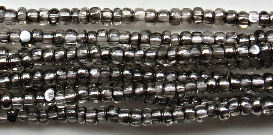 8/0 Charlotte Cut Beads Patina Transparent Crystal Gun Metal 10/20/50/250/500 Grams 425 Pieces embroidery materials, jewelry making, vintage
