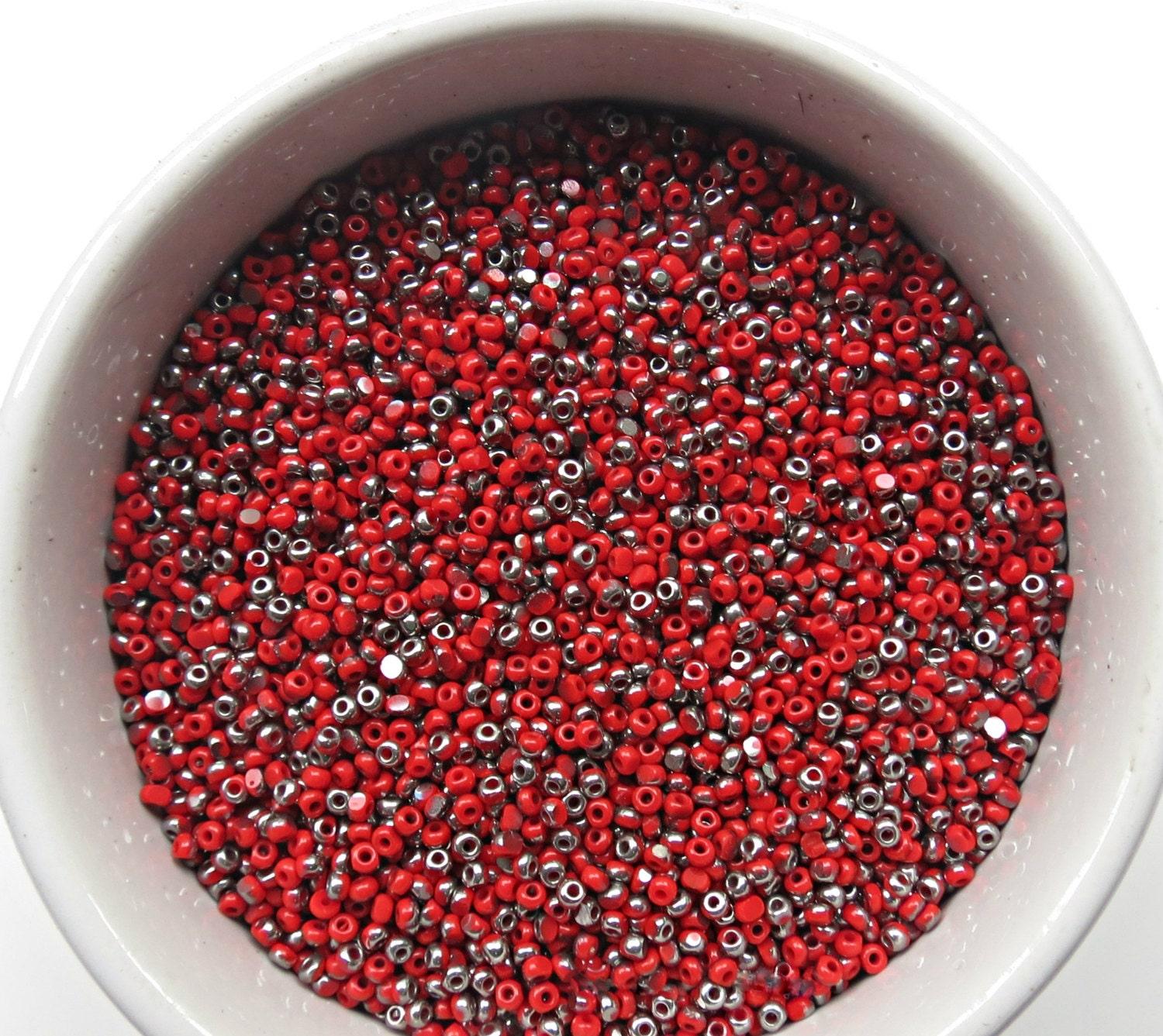 11/0 Charlotte Cut Beads Patina Light Red Opaque Gun Metal 10/20/50/250/500 Grams 1300 Pieces