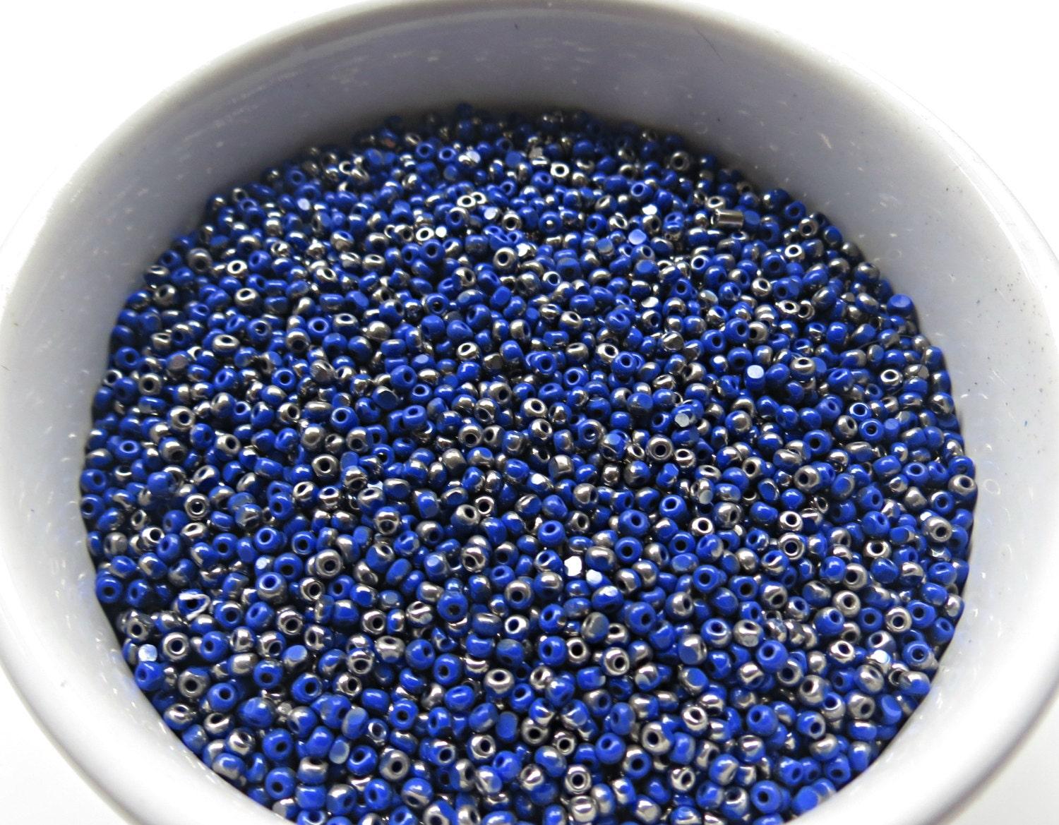 11/0 Charlotte true Cut Beads Patina Opaque Royal Blue Gun Metal 10/20/50/250/500 Grams 1300 Pieces