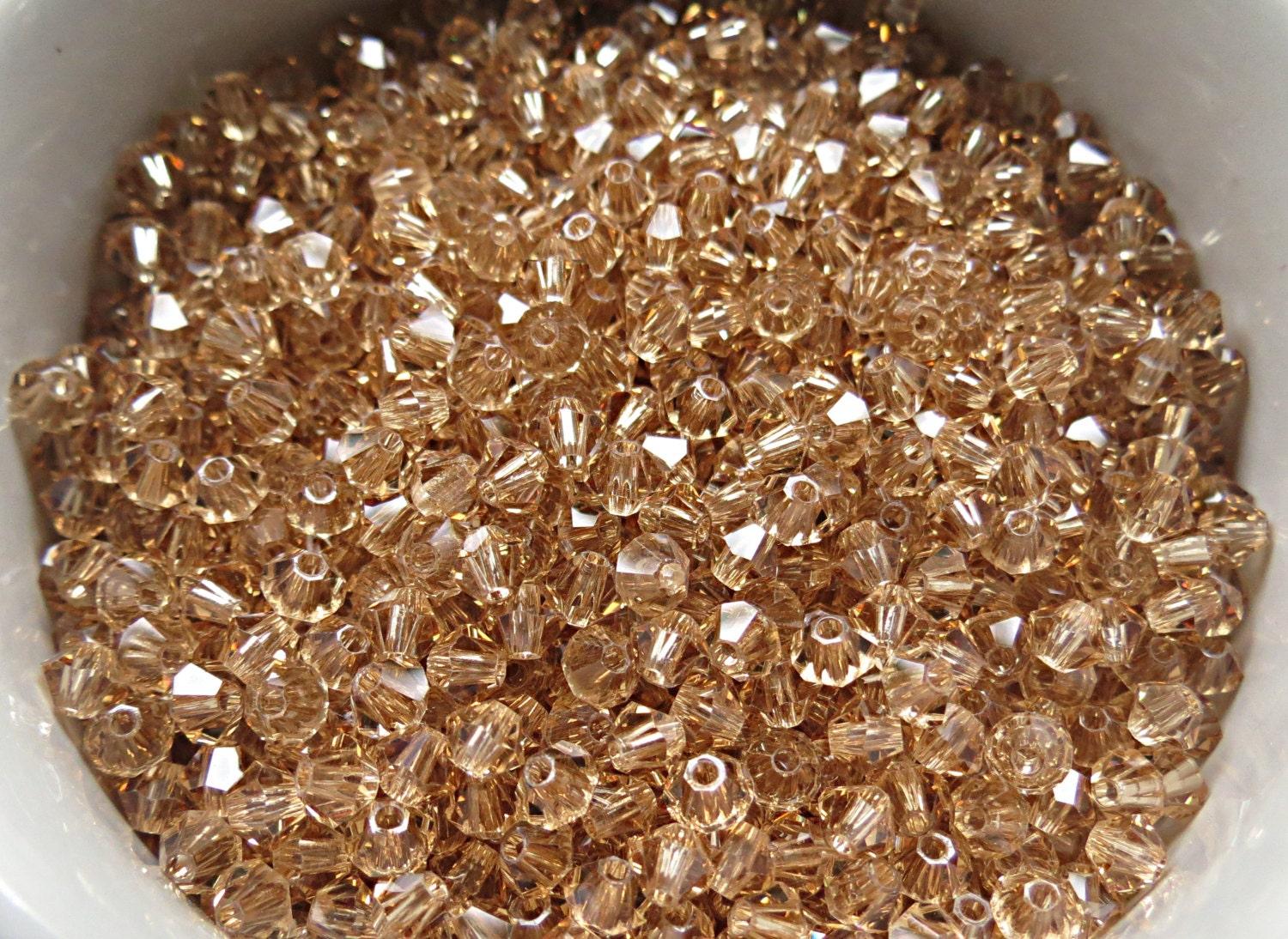 4mm Light Colorado Topaz Swarovski Bicone Beads 72/144/432/1000 Pieces jewelry supplies, embroidery materials, craft supplies