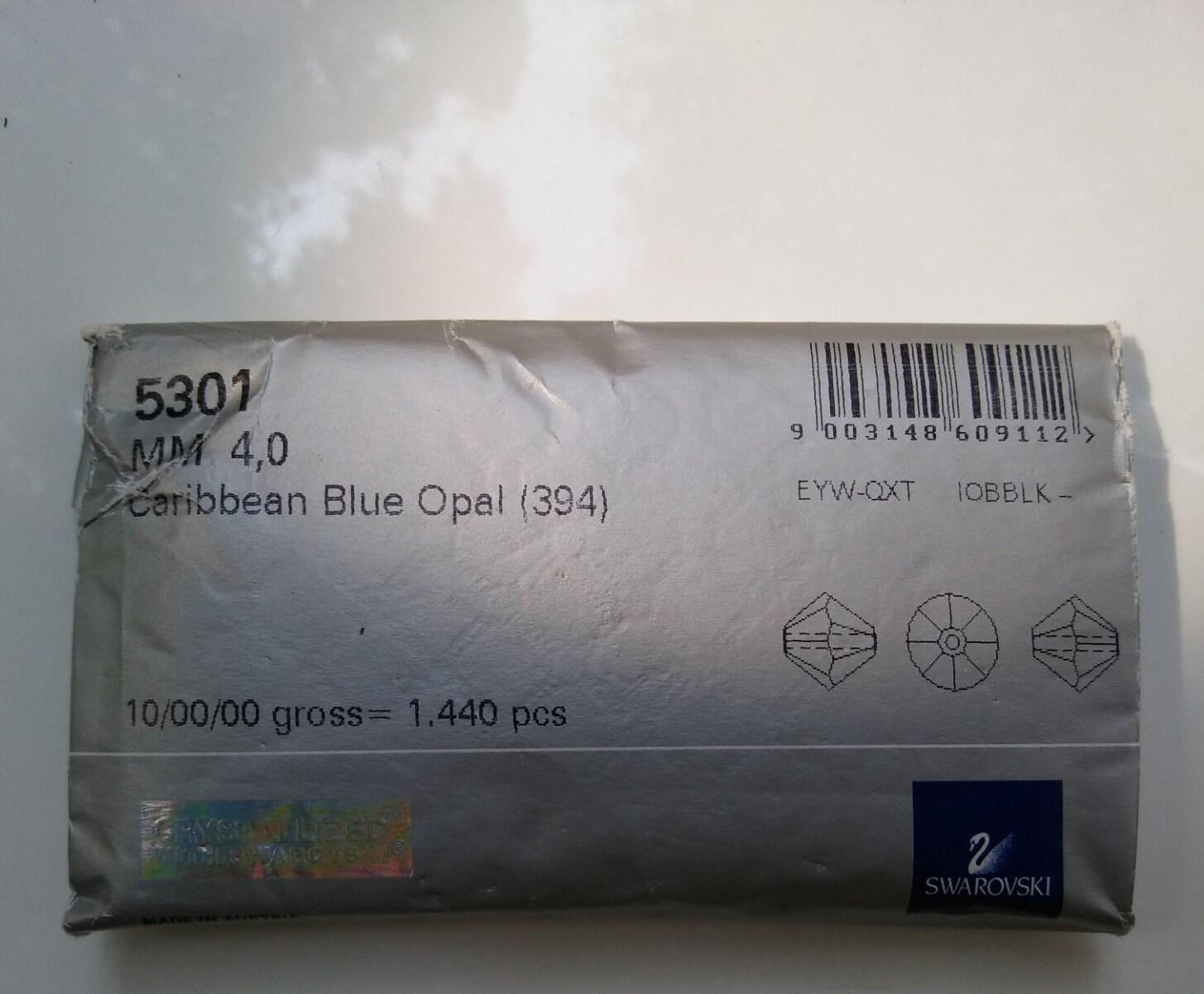 4/5mm Caribbean Blue Opal Swarovski Bicone beads 12/36/72/144/432/720 Pieces (394) VINTAGE SWAROVSKI, jewelry making, embroidery materials