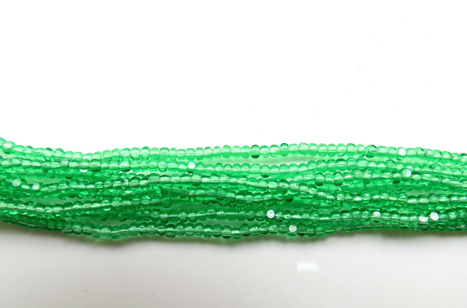 13/0 Hanks Charlotte Cut Beads 50100 Light Green (Transparent) 1/5/25/50/100 Hanks 1.6mm glass beads, jewelry supply, findings, craft supply