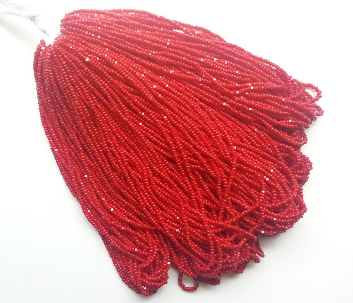 13/0 Hanks Charlotte Cut Beads 93210 Opaque Cherry Red 1/5/25/50/100 Hanks glass beads, jewelry supply, findings, NATIVE BEADS SUPPLY