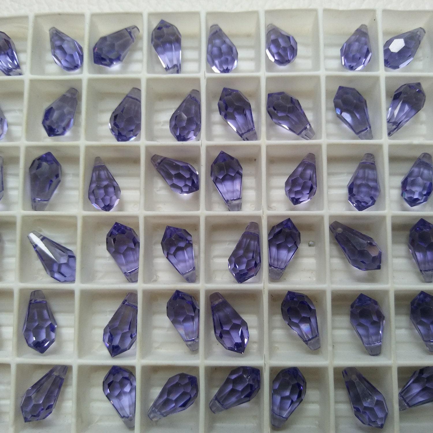 Vintage Swarovski 6000 Drop 11X5.5 mm Pendants, Fancy Crystal drops 6 Pieces PREMIUM MATERIALS