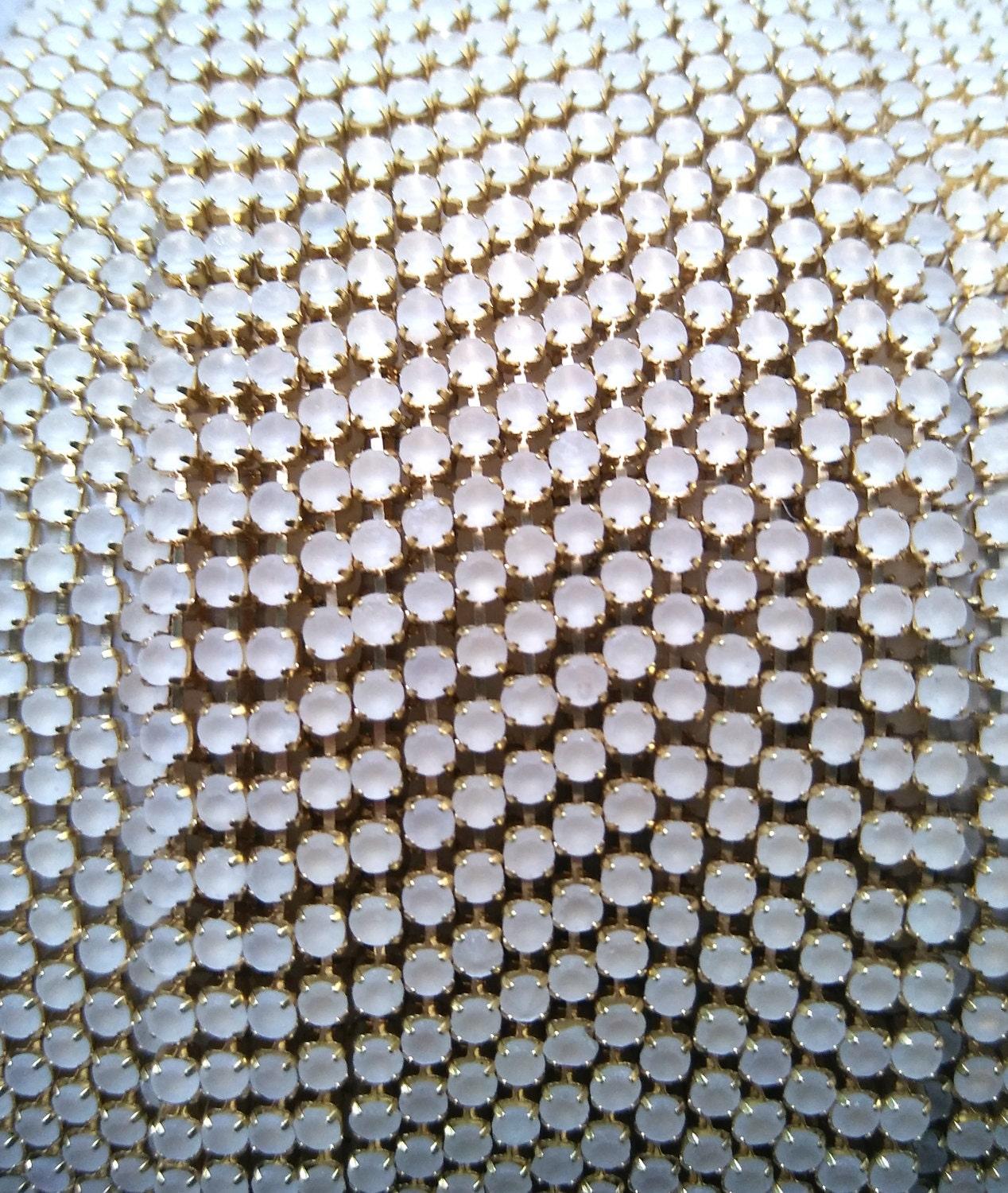6 SS Rhinestone Chain Vintage Glass Crystal Frosted in Brass Settings 2mm 1/2/5/15 Meters vintage findings, strass chains, craft supplies