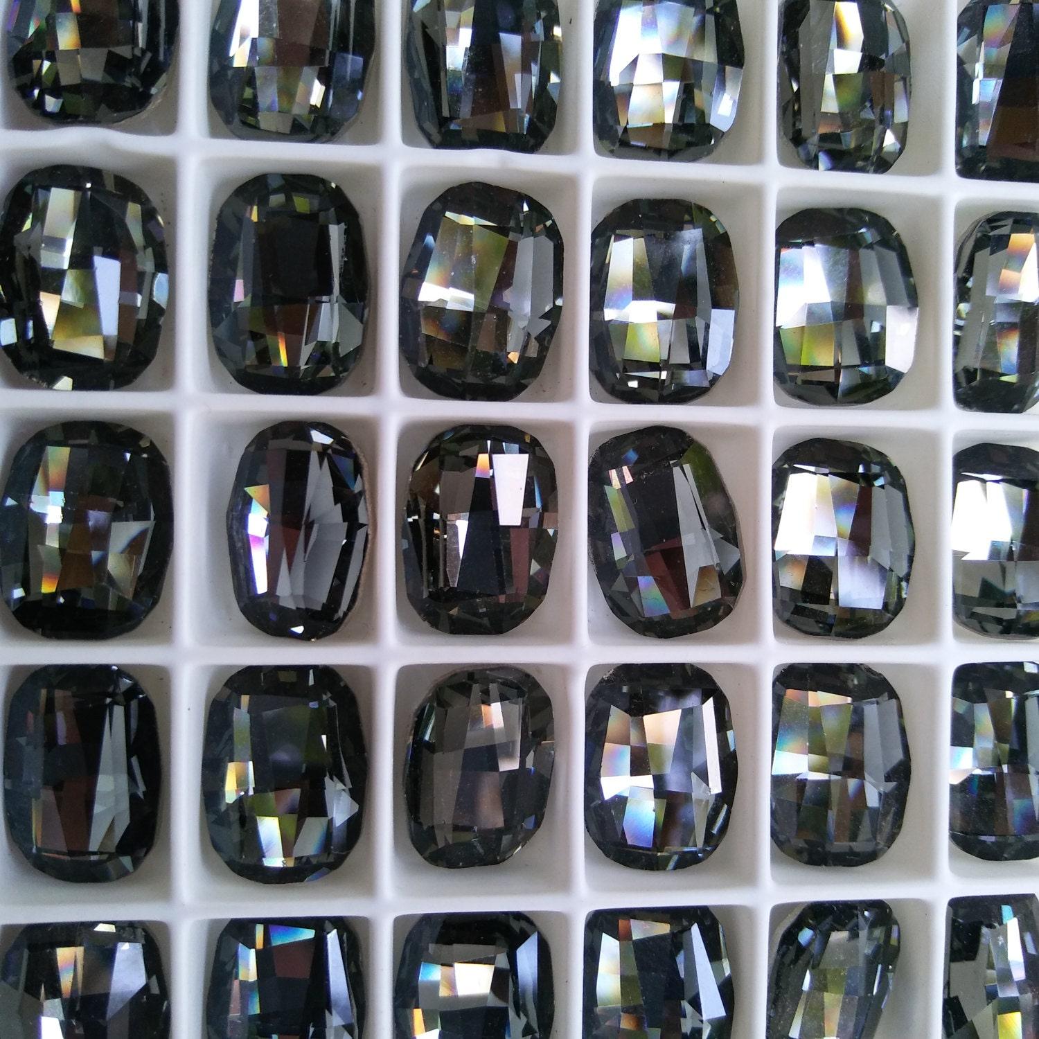 10X14 mm Rectangle  Swarovski Fancy Stones 4610 Black Diamond
