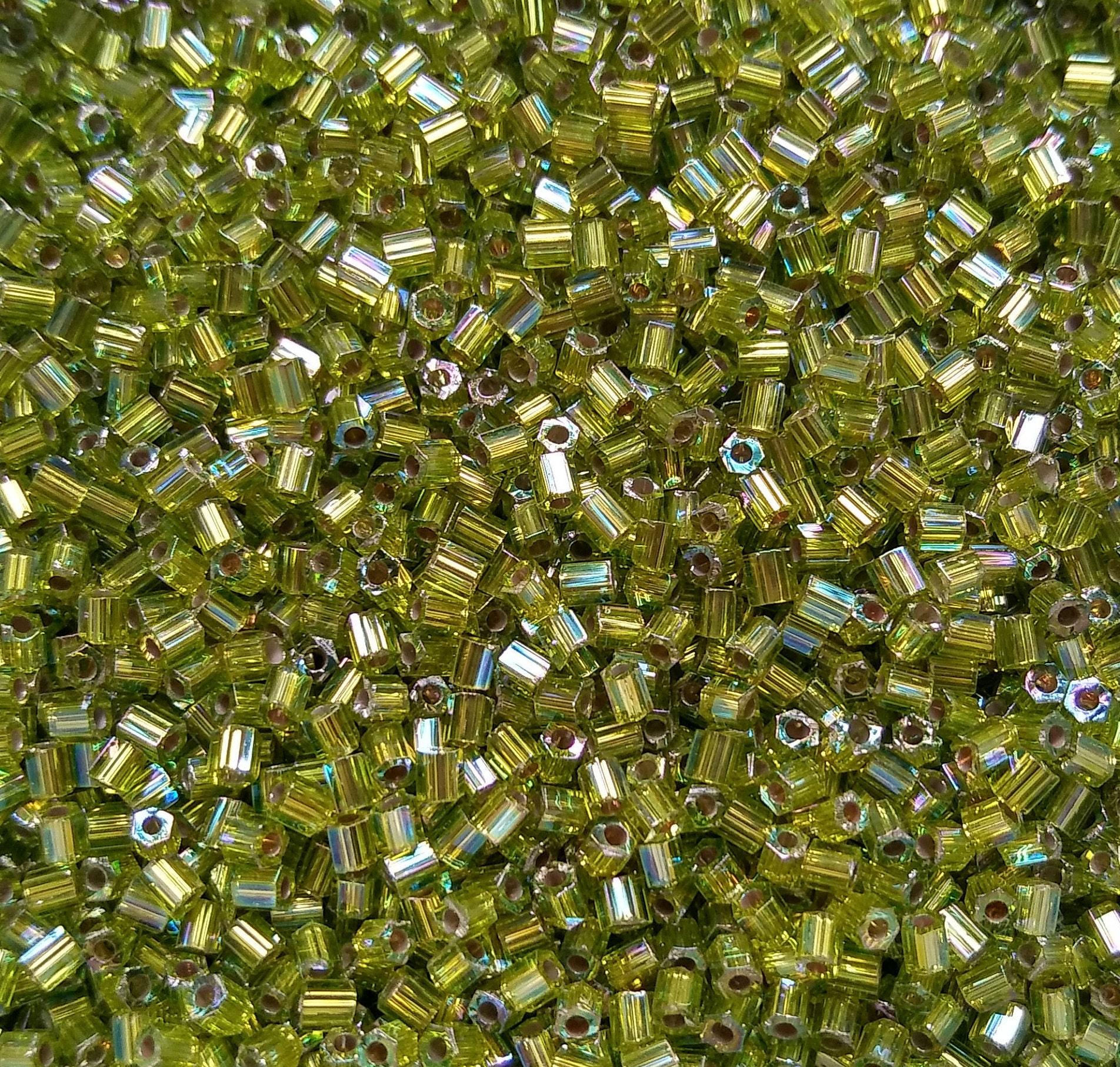 10/0 MATSUNO HEXAGON 2 Cuts Peridot Silverlined Rainbow seed beads Japanese Beads 10/50/100/450Gms