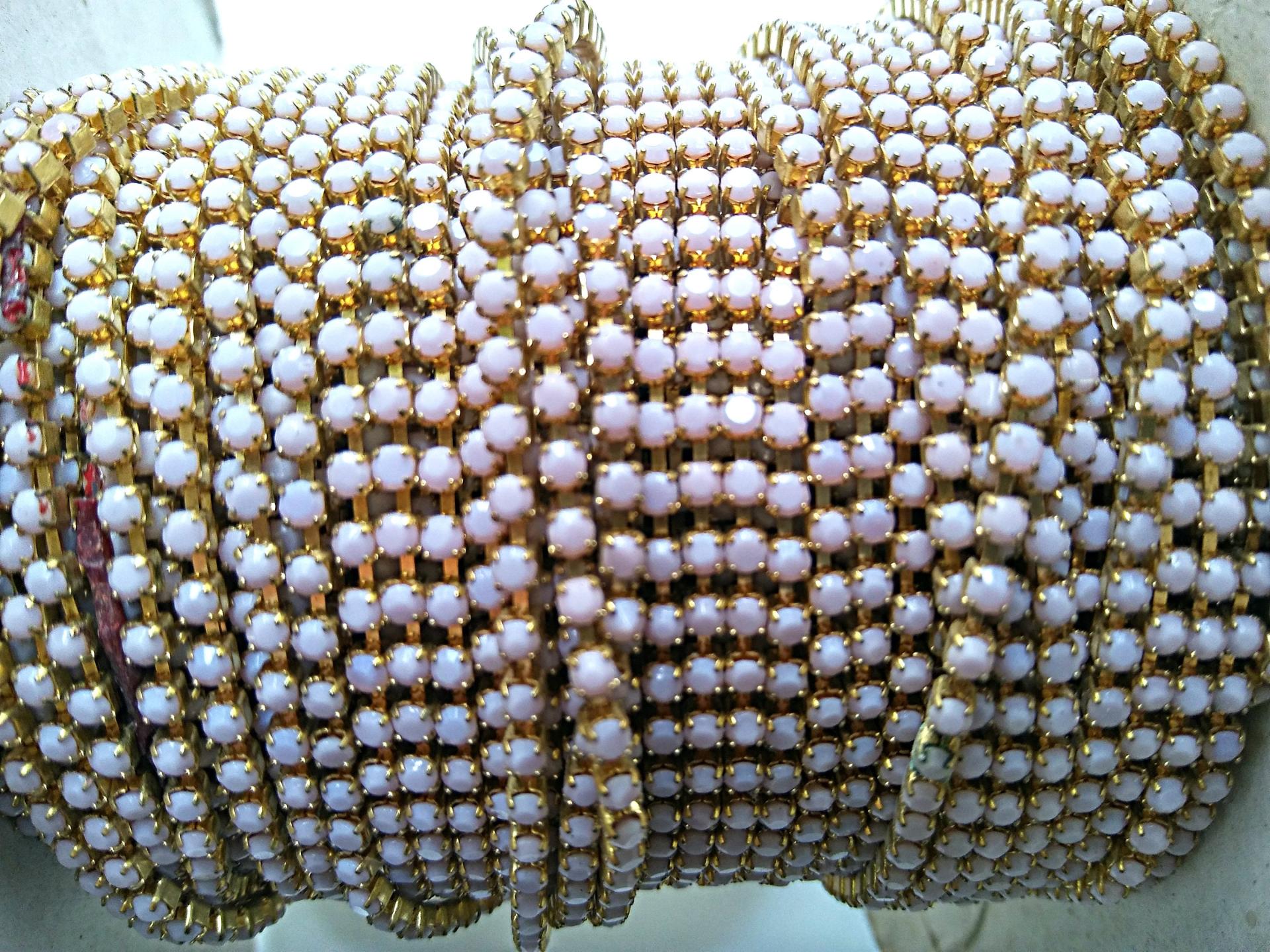 6 SS Rhinestone Chain Vintage Glass Pressed Chatons Opaque Light Purple (2mm) 1/2/5/15 Meters vintage findings, jewelry making, craft