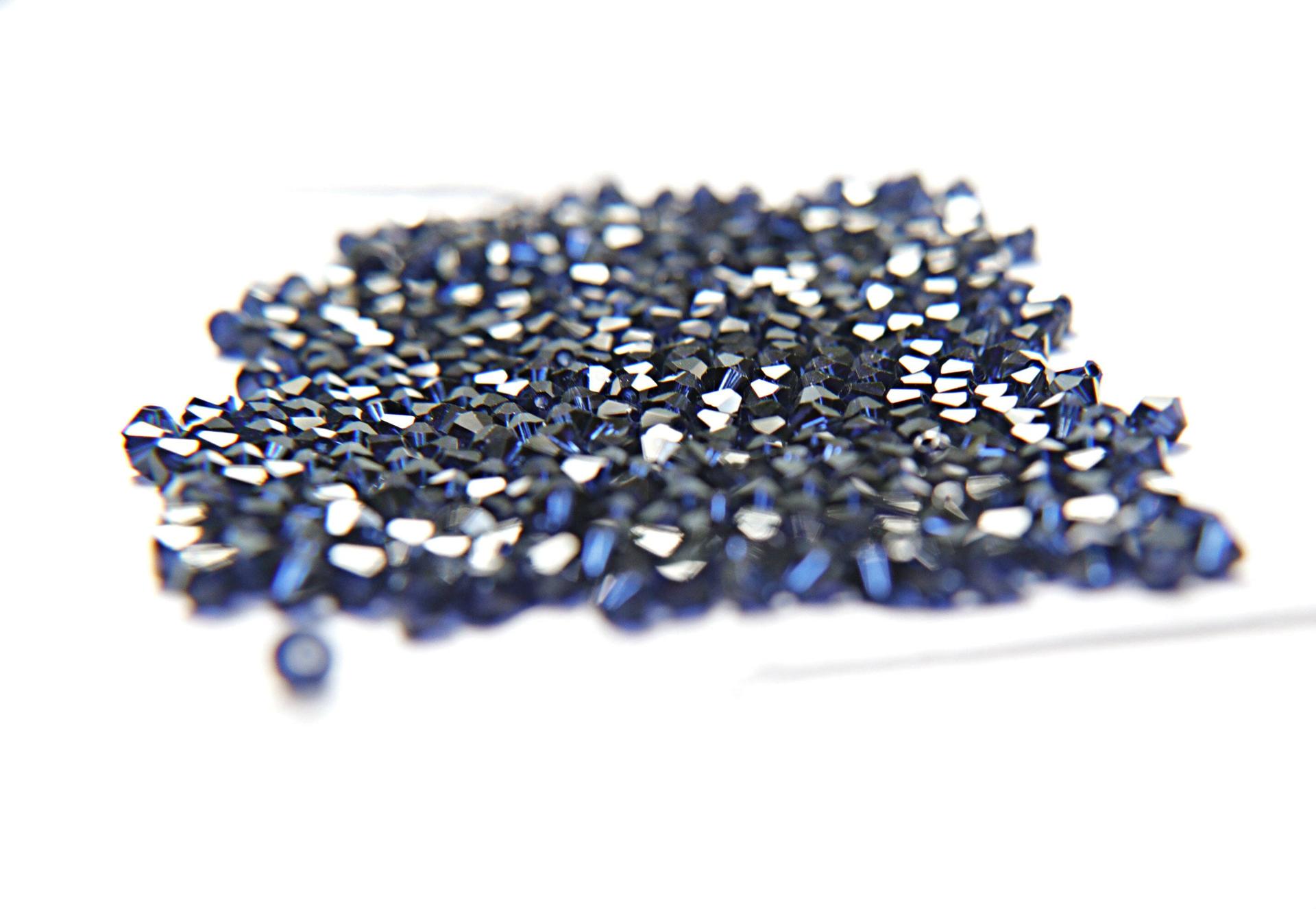4/5MM Dark Indigo Swarovski Bicone Beads 12/36/72/144/432/720 Pieces (515) jewelry making, craft supplies, embroidery materials, rare beads