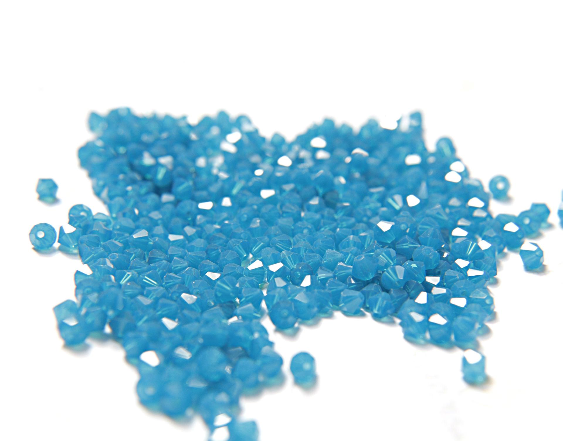 4/5mm Caribbean Blue Opal Swarovski Bicone beads 12/36/72/144/432/720 Pieces (394) VINTAGE SWAROVSKI, jewelry making, embroidery materials