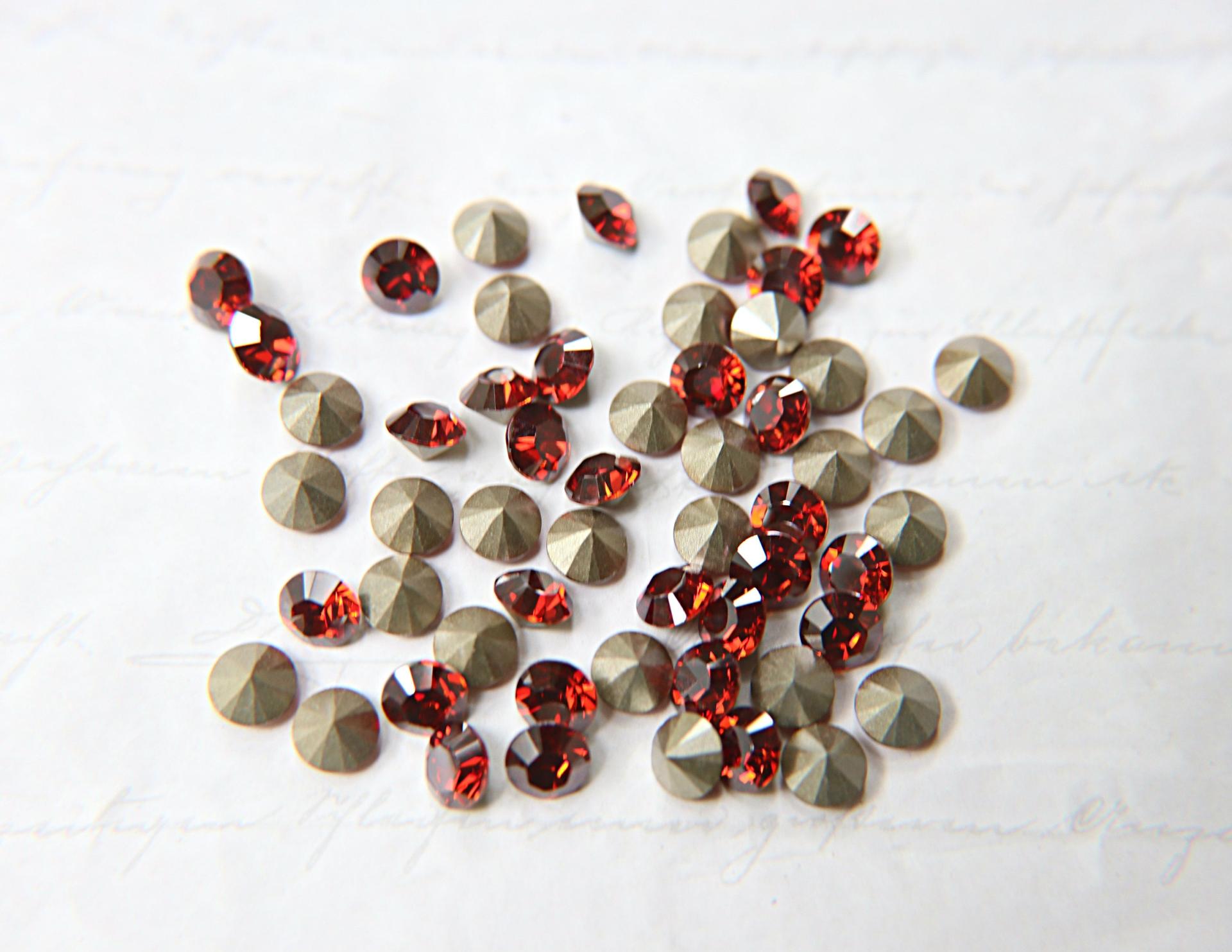 Swarovski 34ss Chaton Round Crystal Red Magma 6/12/24/100/300 Pieces