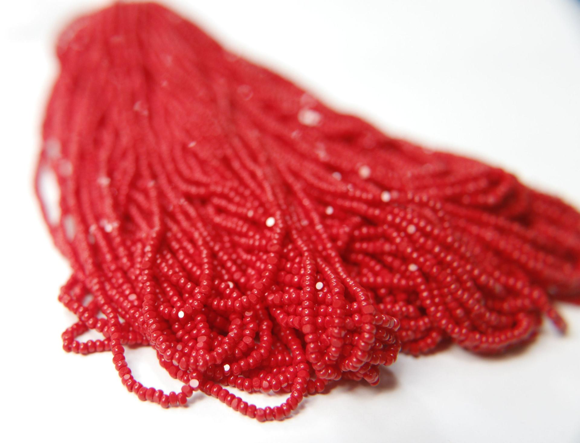 13/0 Hanks Charlotte Cut Beads 93210 Opaque Cherry Red 1/5/25/50/100 Hanks glass beads, jewelry supply, findings, NATIVE BEADS SUPPLY