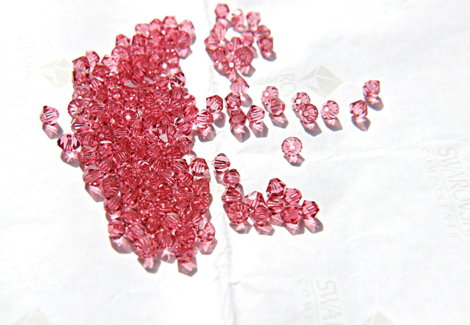 4mm Indian Pink Swarovski Bicone beads 36/72/144/432/720 Pieces (289) embroidery materials, jewelry making, craft supplies, decorations