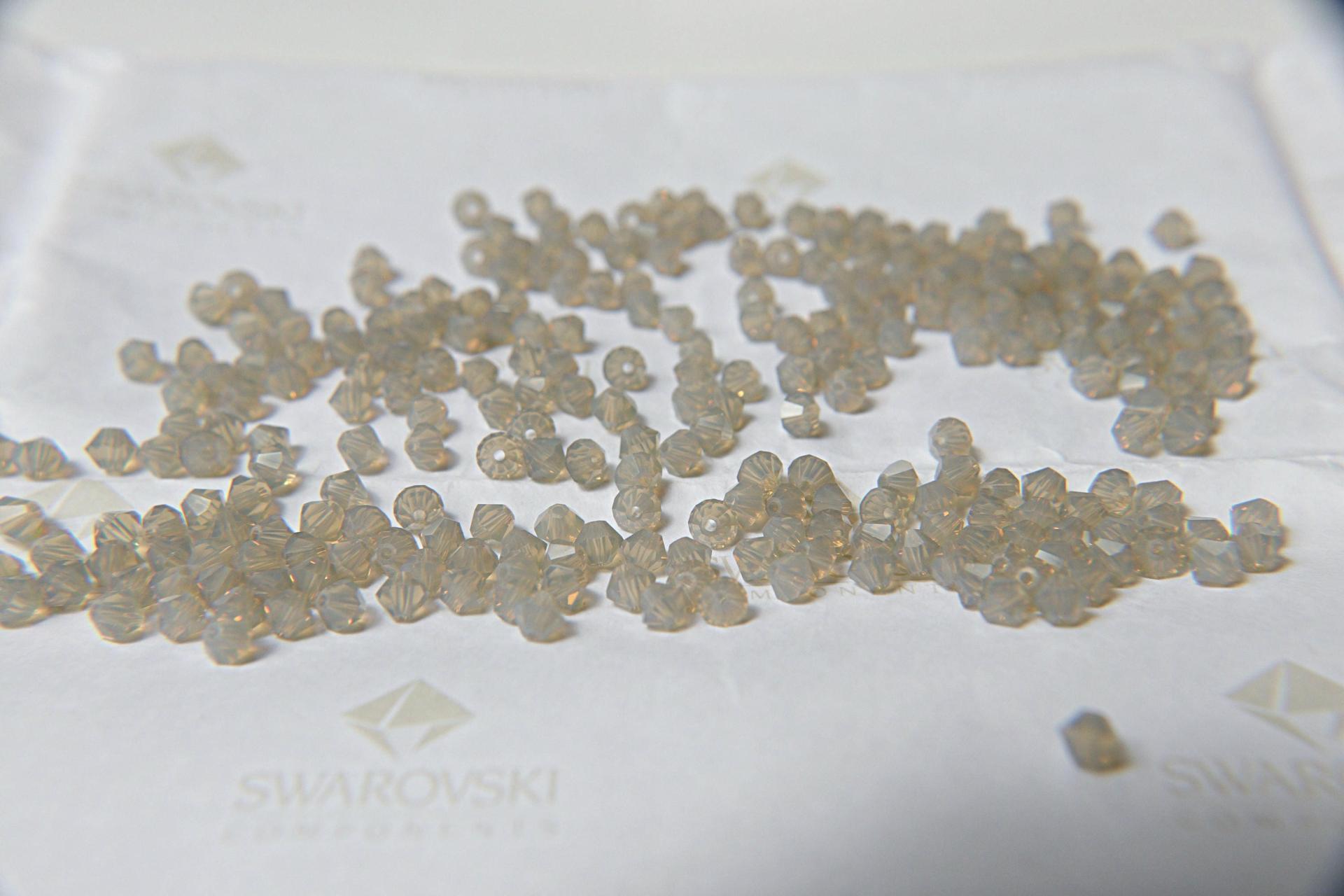 4/5mm Sand Opal Swarovski Bicone Beads 12/36/72/144/432/720 Pieces (287) embroidery materials, rare jewelry findings