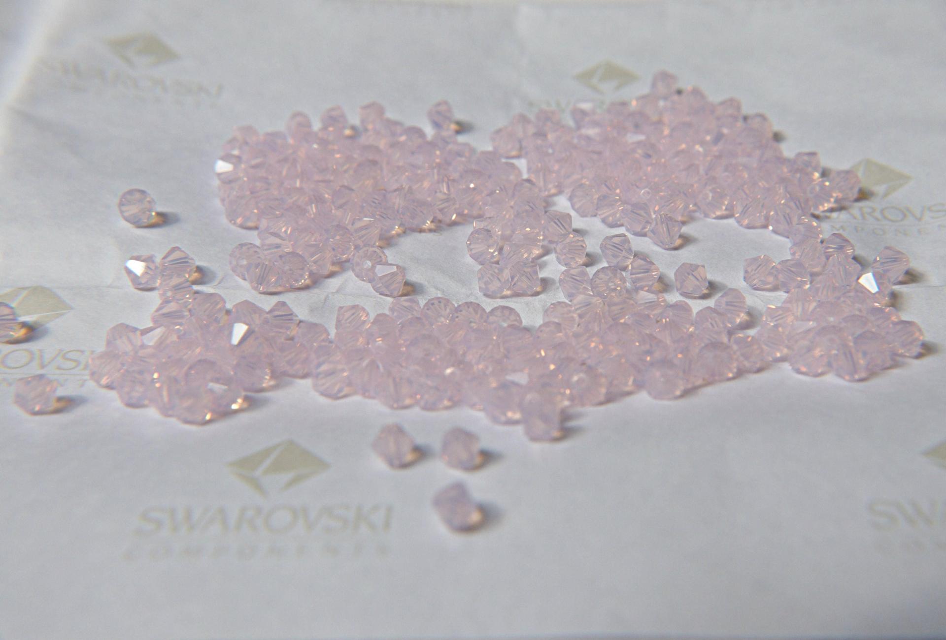 4/5mm Rose Water Opal Swarovski Bicone Beads 12/36/72/144/432/720 Pieces (249) VINTAGE SWAROVSKI, jewelry making, embroidery materials