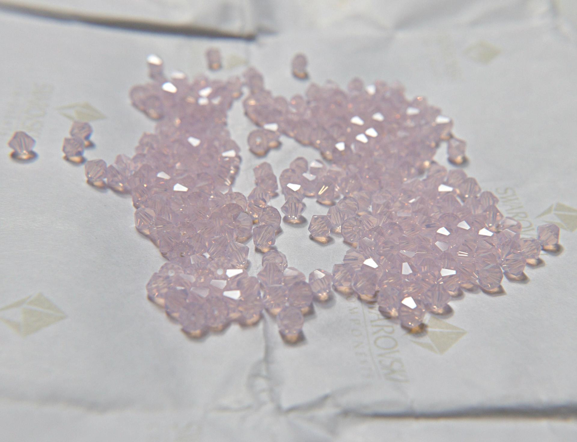 4/5mm Rose Water Opal Swarovski Bicone Beads 12/36/72/144/432/720 Pieces (249) VINTAGE SWAROVSKI, jewelry making, embroidery materials