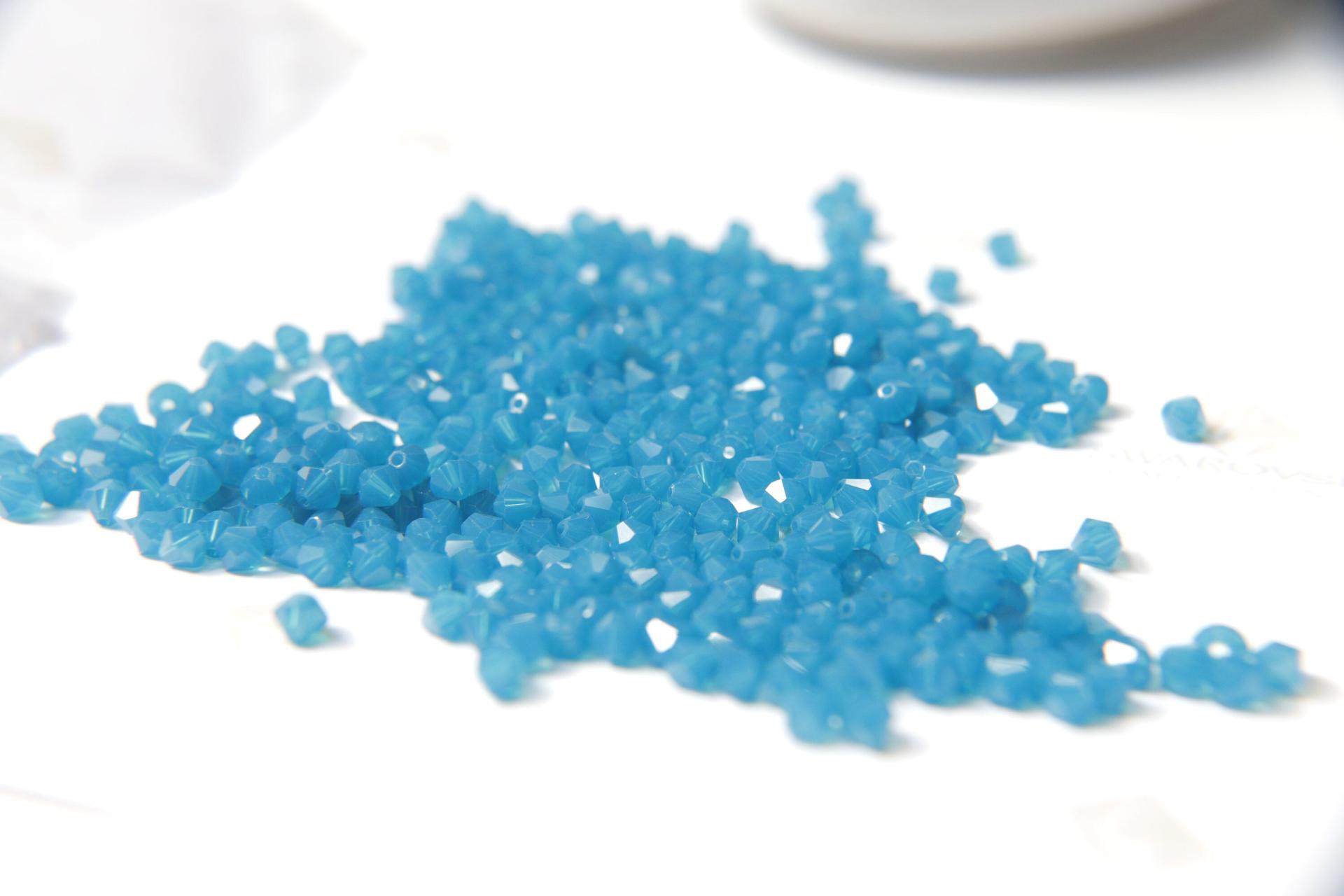 4/5mm Caribbean Blue Opal Swarovski Bicone beads 12/36/72/144/432/720 Pieces (394) VINTAGE SWAROVSKI, jewelry making, embroidery materials