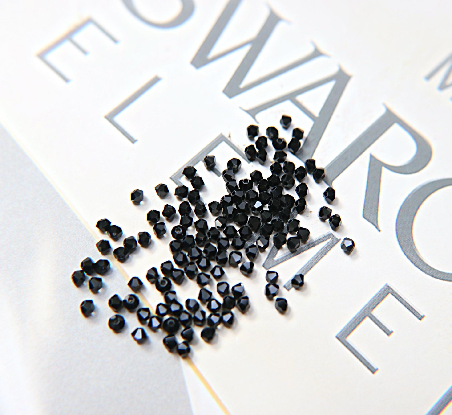 4/5mm Jet Black Swarovski Bicone 12/36/72/144/432/720 Pieces (280) Jewelry making beads, embroidery materials, crystal black