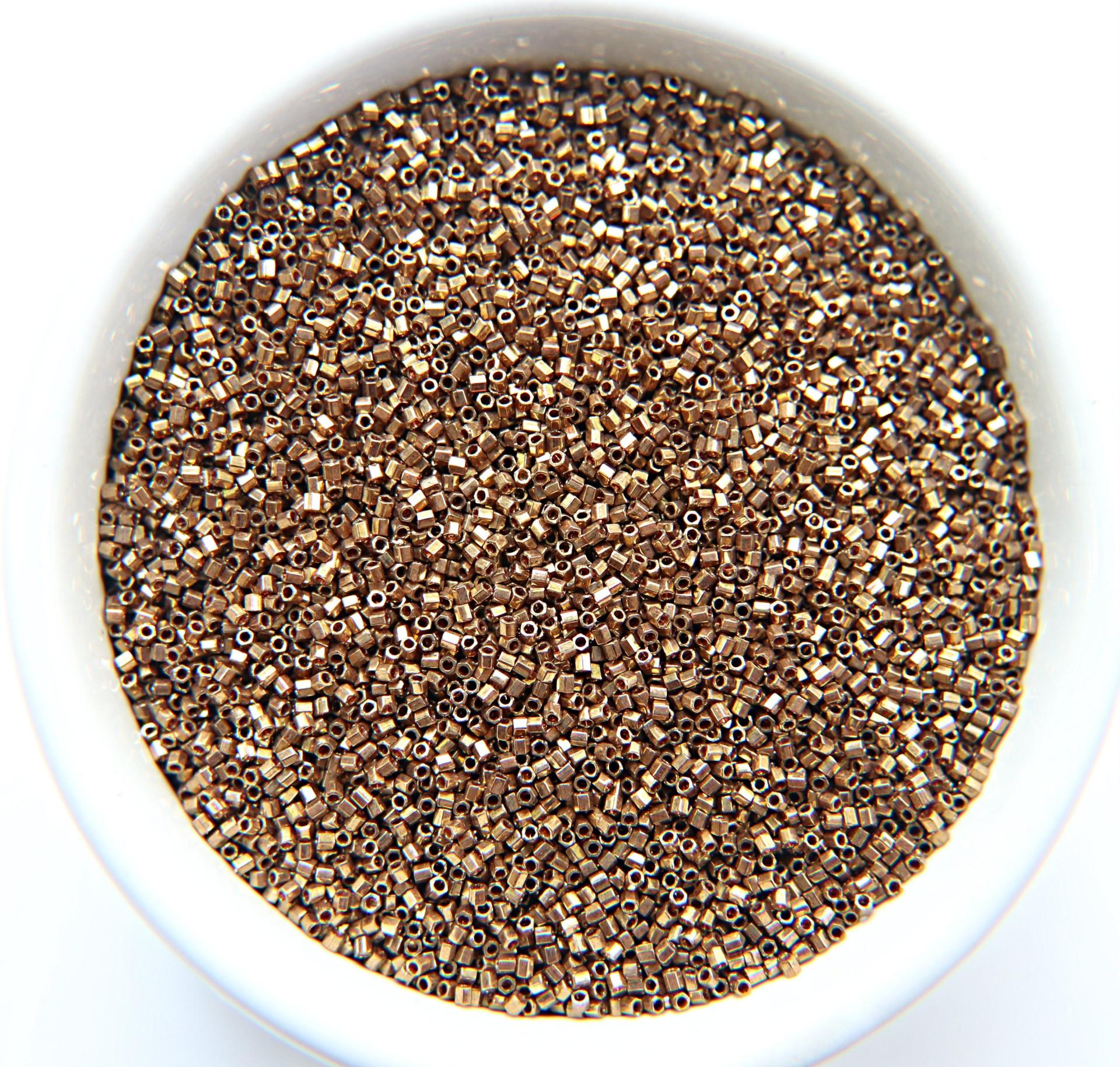 Miyuki Delica Hex Cut small Metallic Light Bronze Japanese Beads 10/20/50/100 Grams PREMIUM MATERIALS