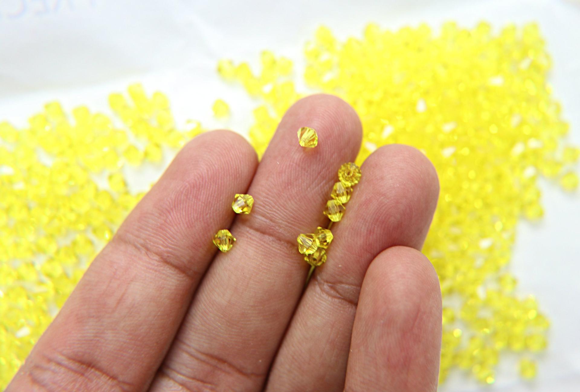 4mm Precisoa Citrine Bicone beads 36/72/144/432/720 Pieces (80310) rare materials, quality findings, yellow beads, sparkling rare beads